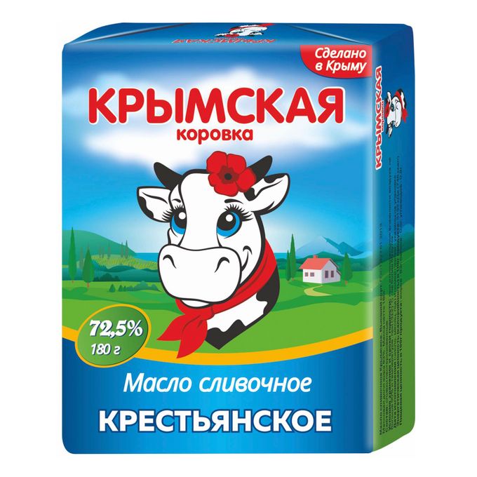 Масло Крымская Коровка 180г Крестьянское 72,5%