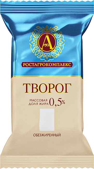 Творог А. Ростагрокомплекс 180г обезжиренный м.д.ж. 0,5%