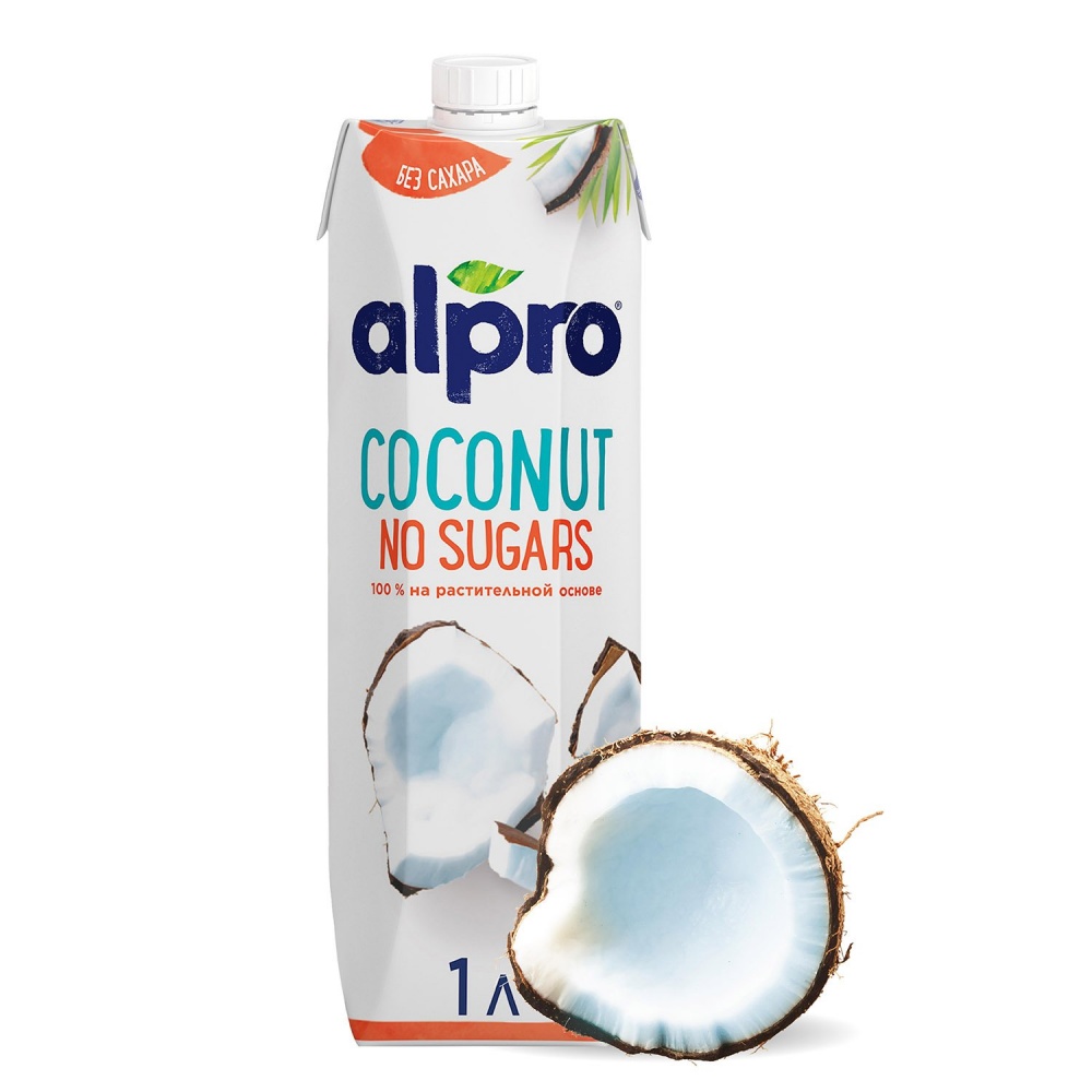 Напиток Альпро 1л Кокосовый без сахара с витаминами Россия