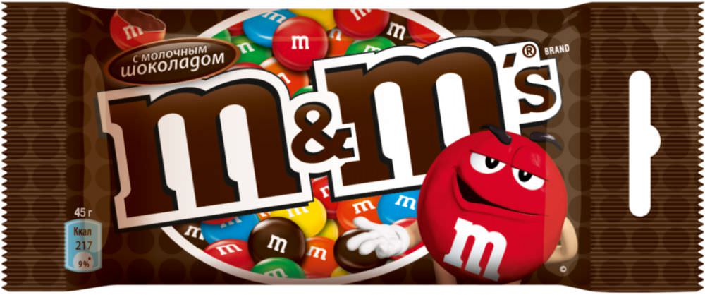 Драже MandMs с молочным шоколадом 45г