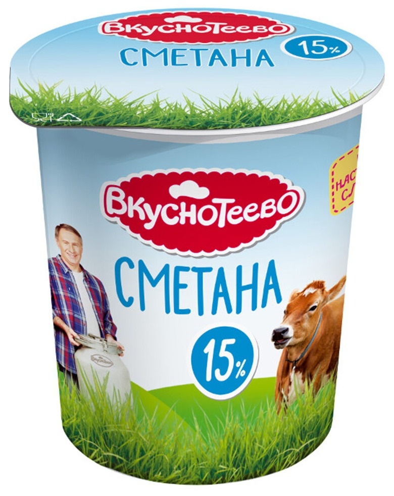 Сметана Вкуснотеево 300 г 15% стак