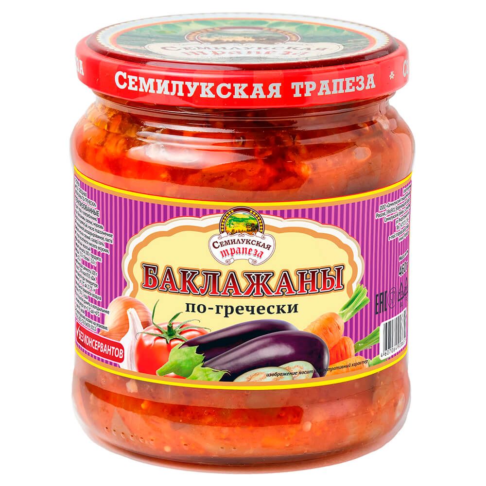 Баклажаны Семилукская трапеза 460гр по-гречески ст/б