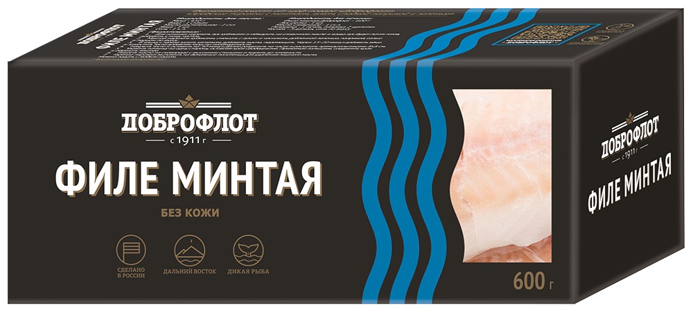 Минтай Доброфлот 600г Филе без кожи PBI BQF к/к