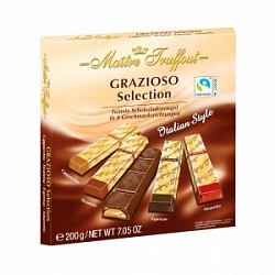 Шоколад Мэтр Трюффо Грацио 200г мини-батончики тирамису,капучино,экспрессо и амаретто