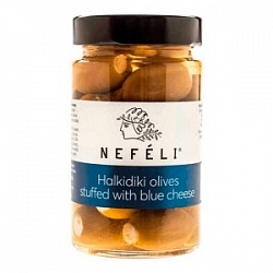 Оливки Нефели 300мл Халкидики с голубым сыром с/б Оливки Нефели 300мл Халкидики с голубым сыром с/б