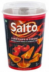 Чипсы Салто Начос кукурузные 75г+60г соус со вкусом Томатный