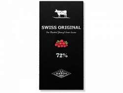 Шоколад Бушерон 90г Горький с кусочками клюквы 72% какао