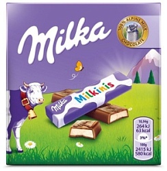 Милка шоколад 87,5г с молочной начинкой Милкинс