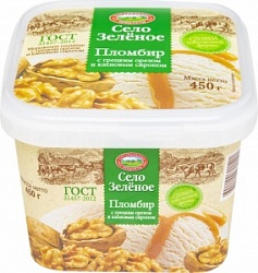 Мороженое Село Зеленое 450г Грецкий орех-Кленовый сир 15% контейнер