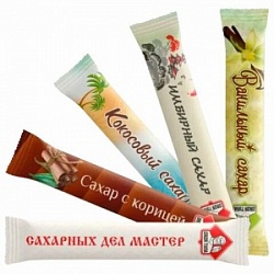 Сахар Ассорти Стик 250гр (50шт по 5гр)(ваниль, имбирь, кокос, корица, белый)