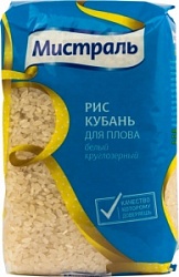 Мистраль рис 900г Кубань для плова белый круглозерный Мистраль рис 900г Кубань для плова белый круглозерный