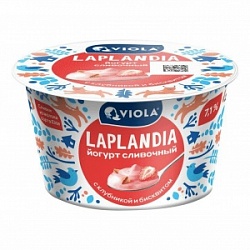 Йогурт Лапландия Виола 180г Клубника и бисквит 7,1 %