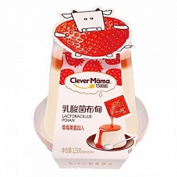 Пудинг КлеверМама 100г с лактобактериями со вкусом клубники