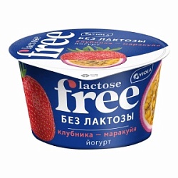 Йогурт Виола 180г FREE Клубника-Маракуйя безлактозный 2,7%