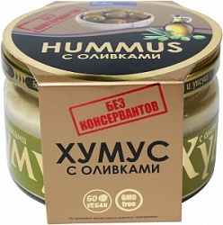 Закуска хумус Полезные Продукты 200г с оливками ст/банка
