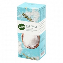 Соль 4 Лайф 500г Морская мелкая йодированная(картон)