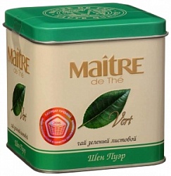 Мэтр чай 90г зеленый листовой Шен Пуэр ж/б