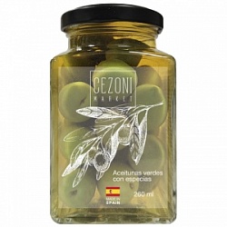 Оливки Сезоны 250мл зеленые со специями ст/б Оливки Сезоны 250мл зеленые со специями ст/б