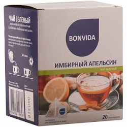 Бертон чай зеленый 20*2г Имбирный Апельсин