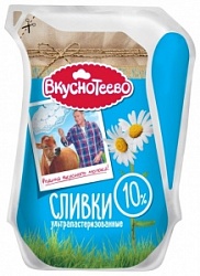 Сливки Вкуснотеево 125г ультрапаст. 10%