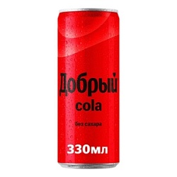 Напиток Добрый 0,33л Кола без сах ж/б
