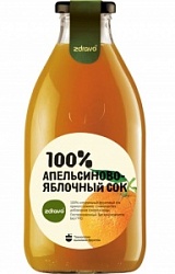 Сок Здраво 0,75л Апельсиново-Яблочный 100% ст/б