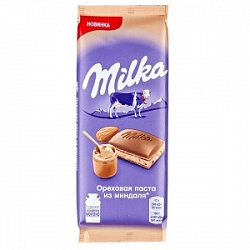Шоколад Милка 80г Ореховая паста и Миндаль