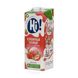 Коктейль растительный Хи 1л Клубника-Пломбир 10%