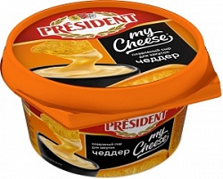 Сыр плавленный Президент 125г My Cheese Чеддер 51%