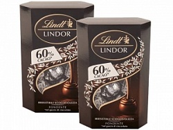 Конфеты Линдт 200г Линдор Горький шоколад корнет