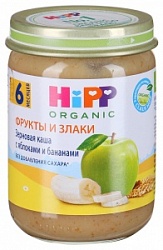 Каша Хипп Органик 190г зерновая с яблоками и бананами с 6 мес.