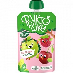 Пюре Фруктошки 90г Яблоко-черешня-малина-крас.смородина д/п