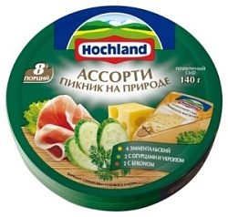 Сыр Хохланд 140г плавл. Ассорти зеленое круг