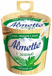Сыр Альметте 150г творожный с зеленью