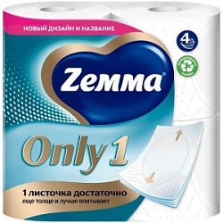 Бумага туалетная Земма 4-х сл.4шт Онли