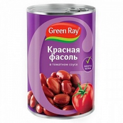 Фасоль Грин Рей 425г красная в томатном соусе ж/б