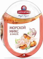 Коктейль из морепродуктов СБ 180г Морской микс в масле п/у