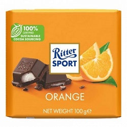 Шоколад Риттер спорт 100г Яркий апельсин темный