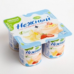 Йогурт Фруттис 95г Банан-Клубника Нежный Легкий 0,1%