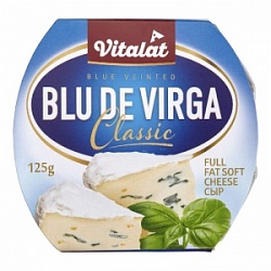 Сыр Виталат 125г Блю Де Вирга с голубой и белой плесенью 60%