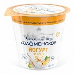 Йогурт Коломенский 125г Персик-Груша мжд 2,5%