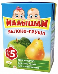 ФрутоНяня Нектар малышам сок 0,2л яблоко-груша 5мес+
