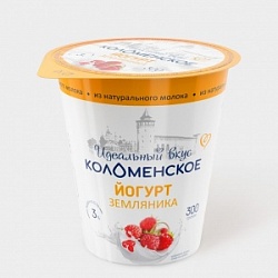 Йогурт Коломенский 300г Земляника с мдж 3%
