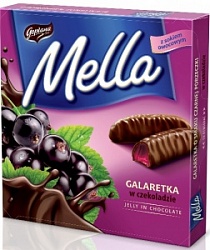Мелла мармелад 190г желейный Черная смородина в шоколаде