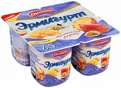 Йогурт Эрмигурт 100г Тропические Фрукты 7,5%