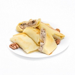 Блинчики Купеческие с курицей и грибами вес.