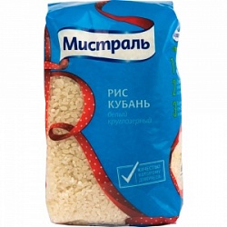 Мистраль рис 900г Кубань белый круглозерный Мистраль рис 900г Кубань белый круглозерный