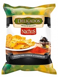 Деликадос чипсы 75г кукурузные Начос с кусочками Оливок/Паприки
