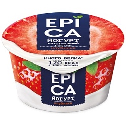 Йогурт Эпика 130г натуральный Клубника 4,8%