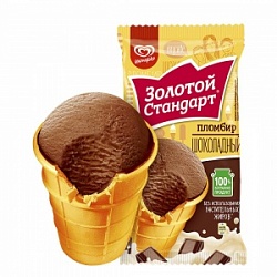 Золотой Стандарт Мороженое 86г пломбир шоколадный ваф.ст.